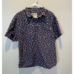 DRAVUS Short Sleeve Button Up Button Down Shirt Floral Print Mens Sz Large